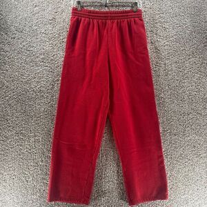 Fruit Of The Loom Pants Mens Small Red Sweatpants Cotton Pockets Athleisure Logo